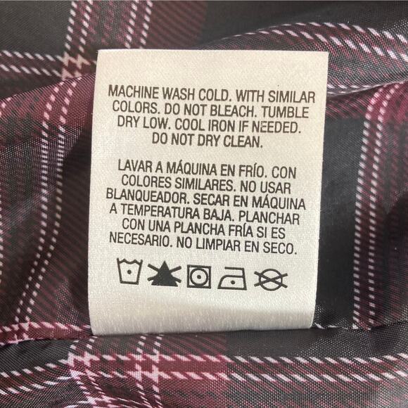 Black plaid lined utility jacket, mens large windbreaker coat by Covington - Picture 9 of 10